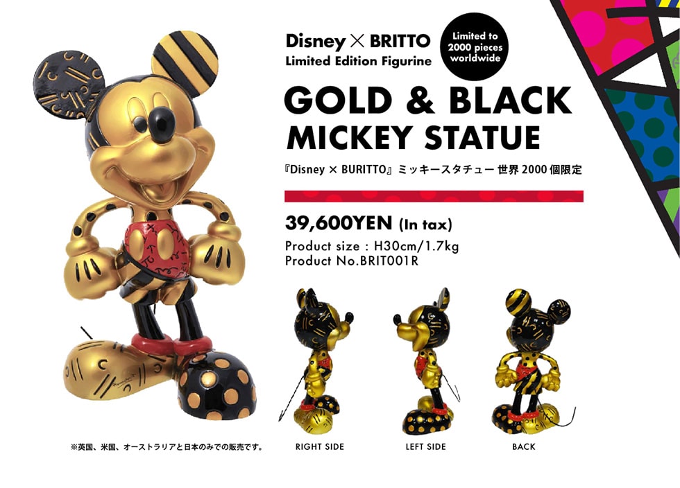 DisneyXBRITTOLimitedEditionFigurineLimitedto2000piecesworldwideGOLD&BLACKMICKEYSTATUEwDisney~BURITTOx~bL[X^`[E200039,600YEN(Intax)ProductsizeH30cm/1.7kgProductNo.BRITOO1RpAčAI[XgAƓ{݂̂ł̔̔łB