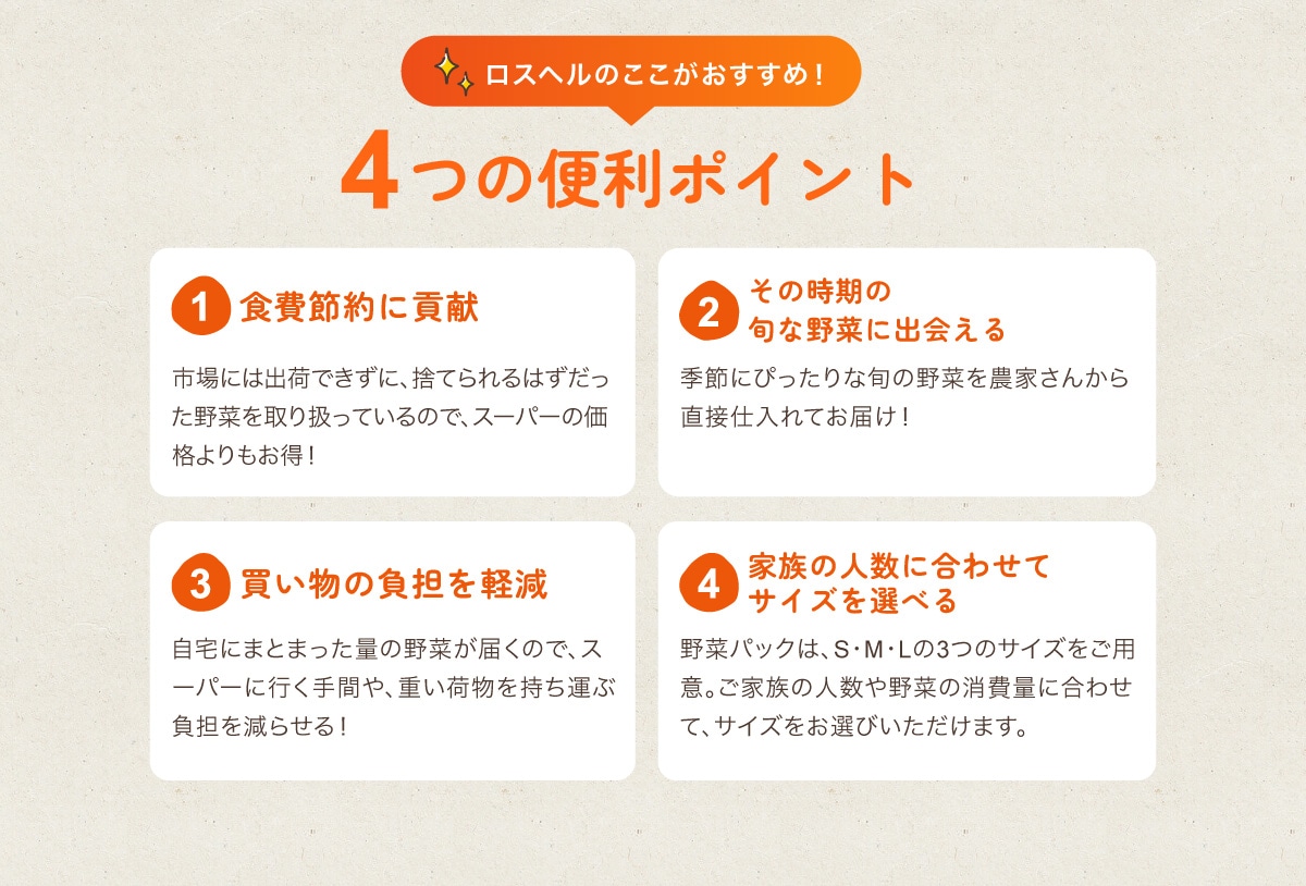 ���X�w���̂�������������! 4�֗̕��|�C���g �@�H��ߖ�ɍv�� �s��ɂ͏o�ׂł����ɁA�̂Ă���͂���������؂���舵���Ă���̂ŁA�X�[�p�[�̉��i��������! �A���̎����̏{�Ȗ�؂ɏo��� �G�߂ɂ҂�����ȏ{�̖�؂�_�Ƃ��񂩂璼�ڎd����Ă��͂�! �B�������̕��S���y�� ����ɂ܂Ƃ܂����ʂ̖�؂��͂��̂ŁA�X�[�p�[�ɍs����Ԃ�A�d���ו��������^�ԕ��S�����点��! �C�Ƒ��̐l���ɍ��킹�ăT�C�Y��I�ׂ� ��؃p�b�N�́AS�EM�EL�̂R�̃T�C�Y�����p�ӁB���Ƒ��̐l�����؂̏���ʂɍ��킹�āA�T�C�Y�����I�т����������܂��B