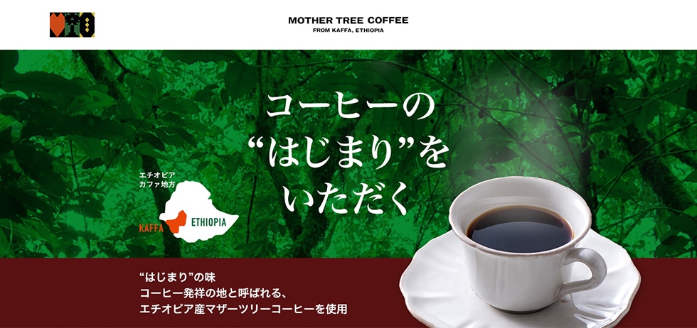 MOTHER TREE COFFEE FROM KAFFA, ETHIOPIA R[q[́g͂܂h g͂܂h̖ R[q[˂̒nƌĂ΂AG`IsAY}U[c[R[q[gp