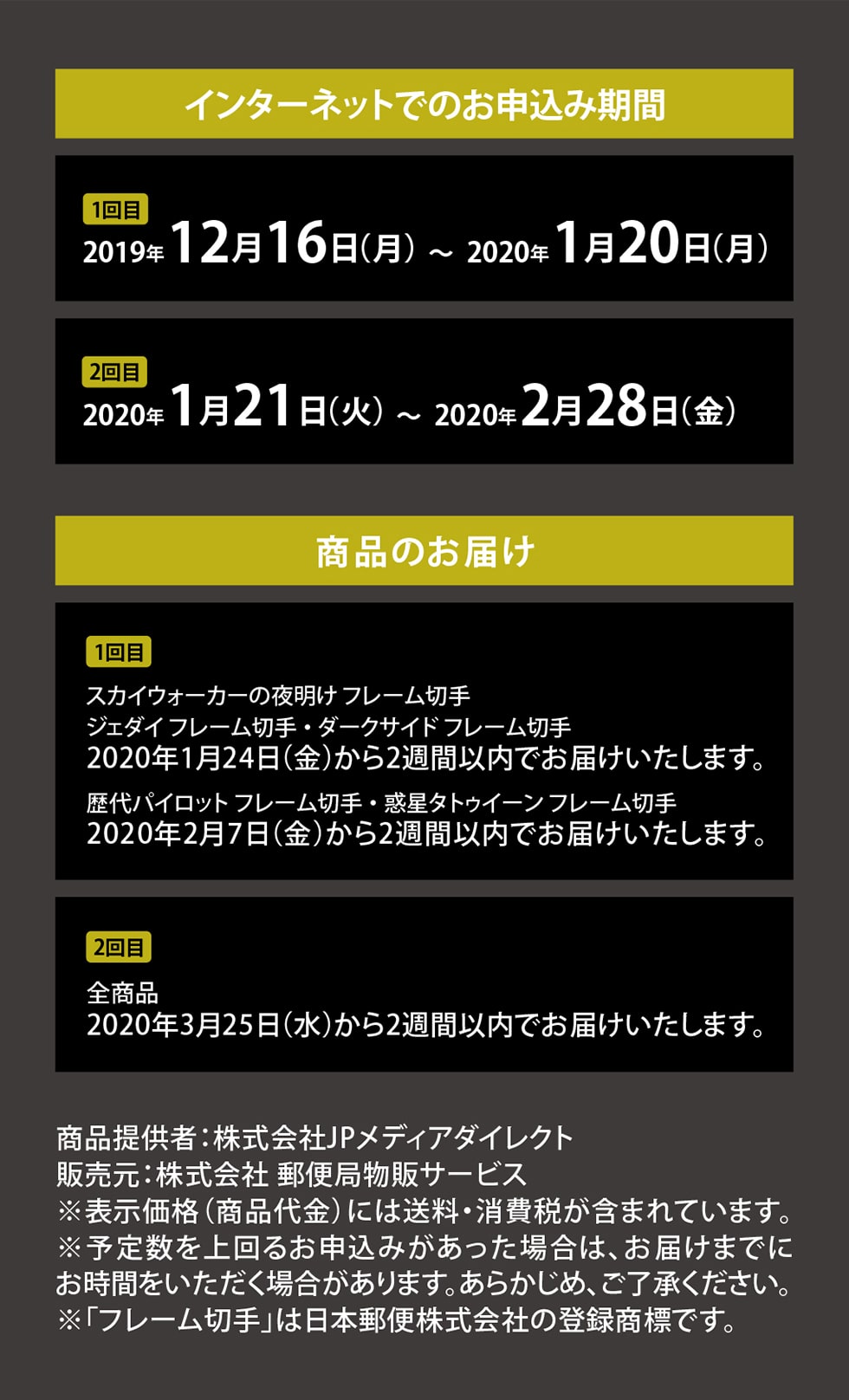 郵便局限定 スター ウォーズ オリジナル フレーム切手 郵便局のネットショップ